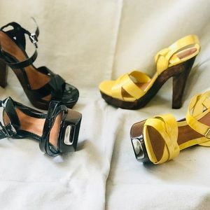 2 pairs of Aldo Wood & Leather Heels